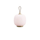 The pale rose VL45 Radiohus Table Lamp from Louis Poulsen turned off.