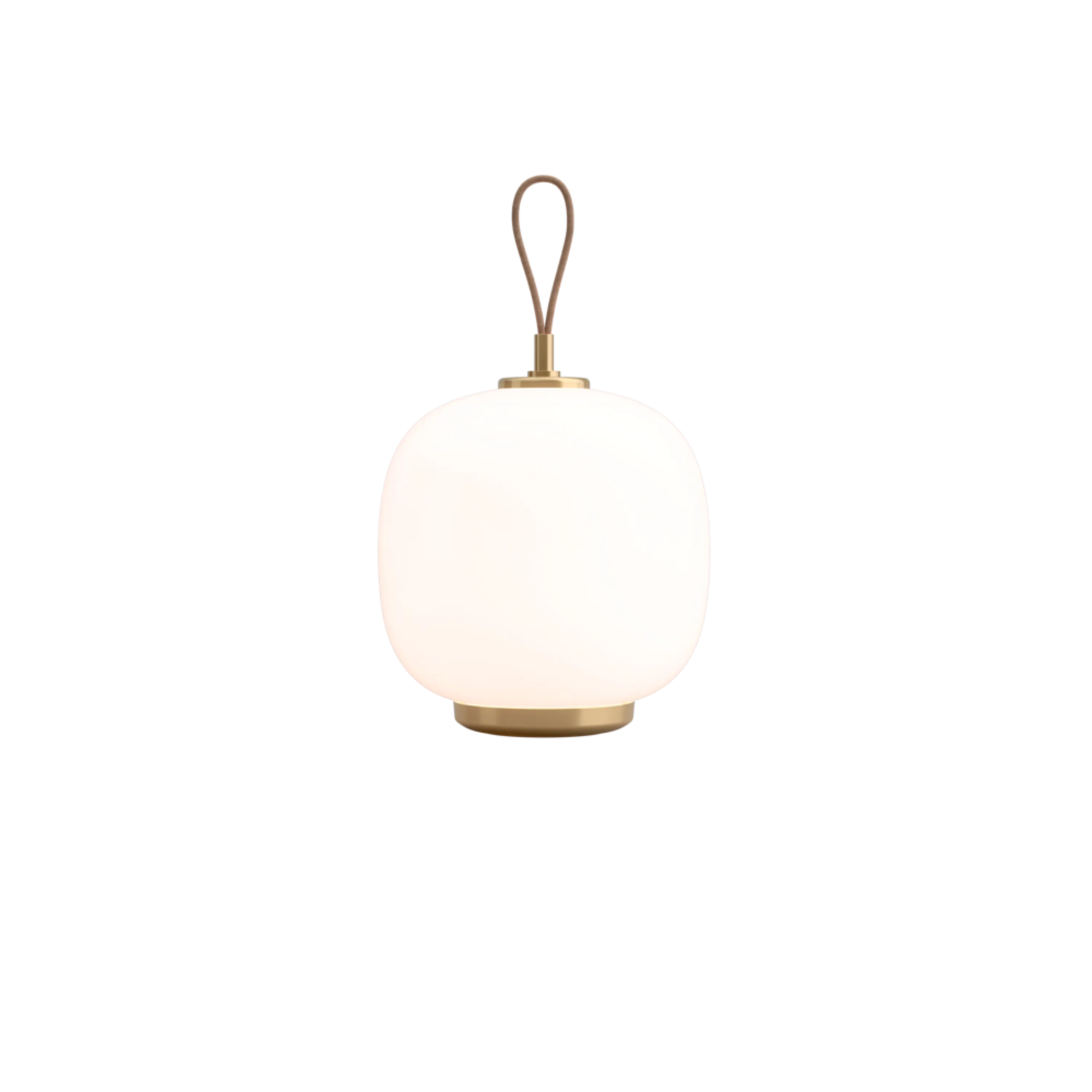The pale rose VL45 Radiohus Table Lamp from Louis Poulsen turned on.