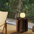 The pale yellow VL45 Radiohus Table Lamp from Louis Poulsen in a living space.