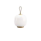 The white opal VL45 Radiohus Table Lamp from Louis Poulsen turned off.