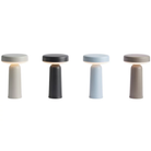 All four colors of the Ease Cordless Lamp from Muuto on a white background.