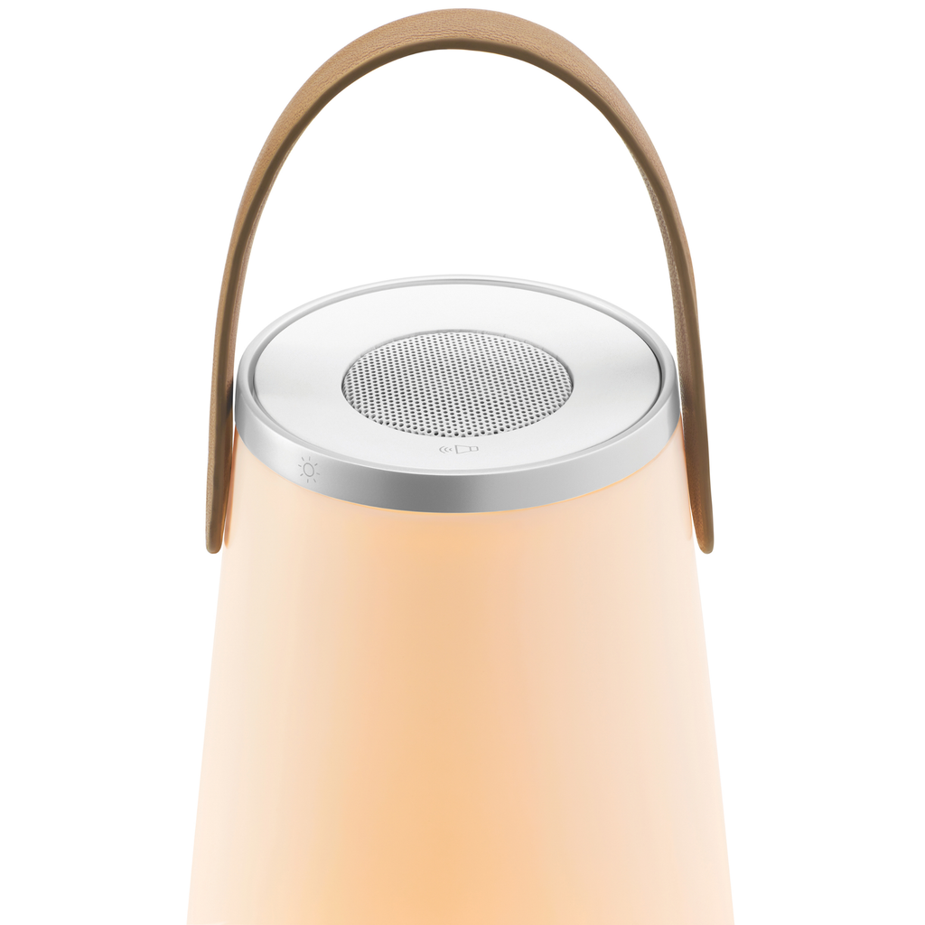 The handle of the Uma Sound Table Lamp from Pablo Designs.