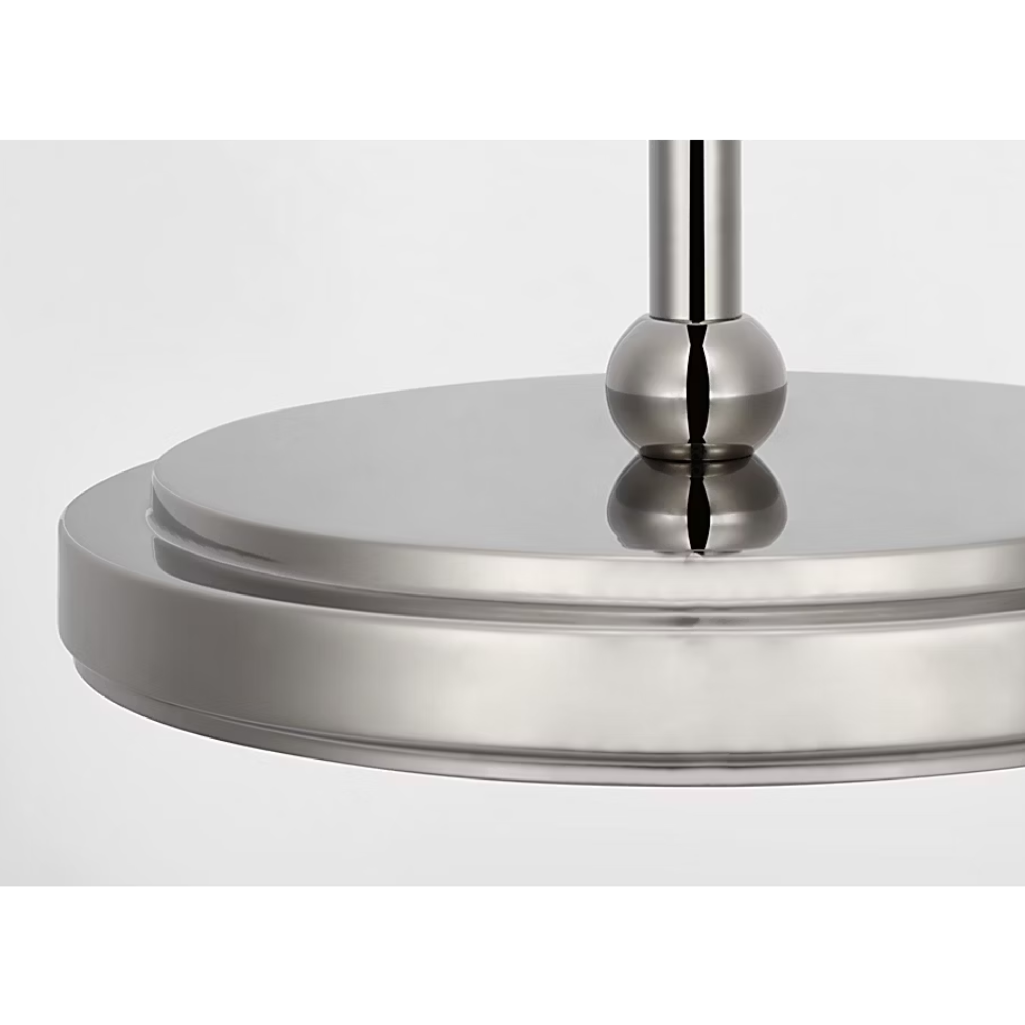 The polished nickel Bryant Adjustable Cordless Floor Lamp base.