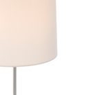 The polished nickel Bryant Adjustable Cordless Floor Lamp shade close up.