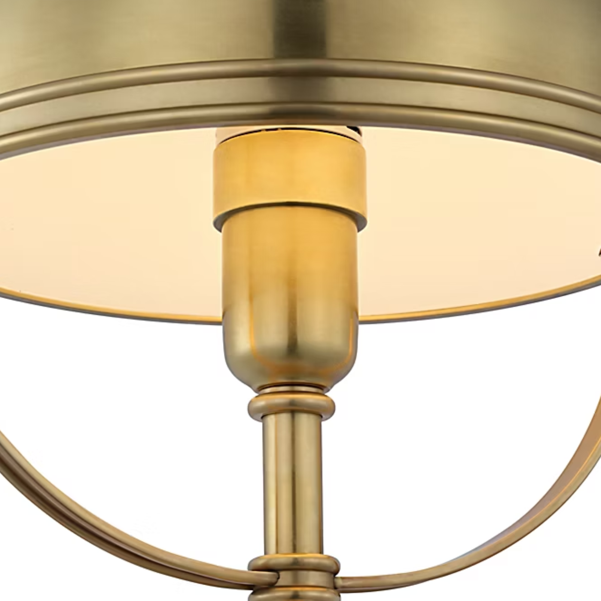 The brass Carthage Cordless Lamp from Visual Comfort Signature turned on and illuminating the space.