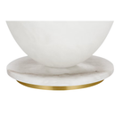 The Folly Rotatable Cordless Table Lamp from Visual Comfort Signature, showing the alabaster and brass base close up.