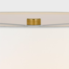 The linen shade Folly Rotatable Cordless Table Lamp from Visual Comfort Signature close up.