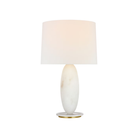 The Folly Rotatable Cordless Table Lamp from Visual Comfort Signature turned on.