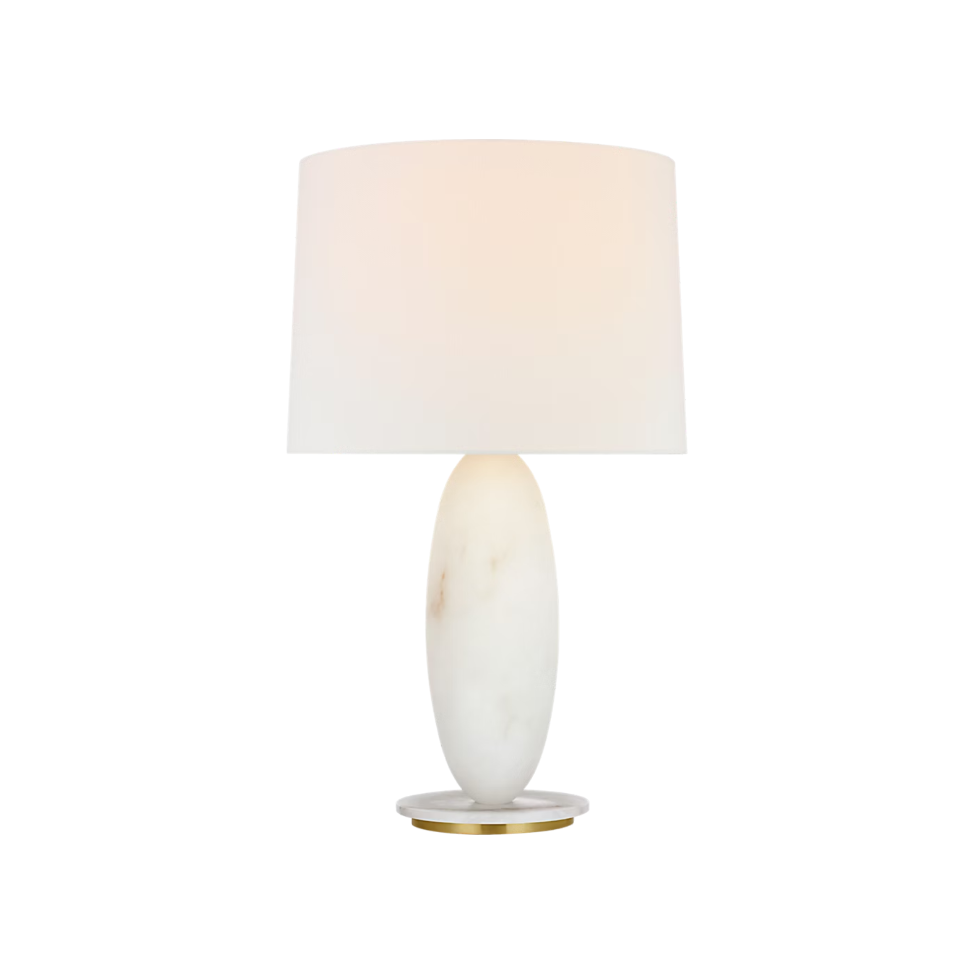 The Folly Rotatable Cordless Table Lamp from Visual Comfort Signature turned on.