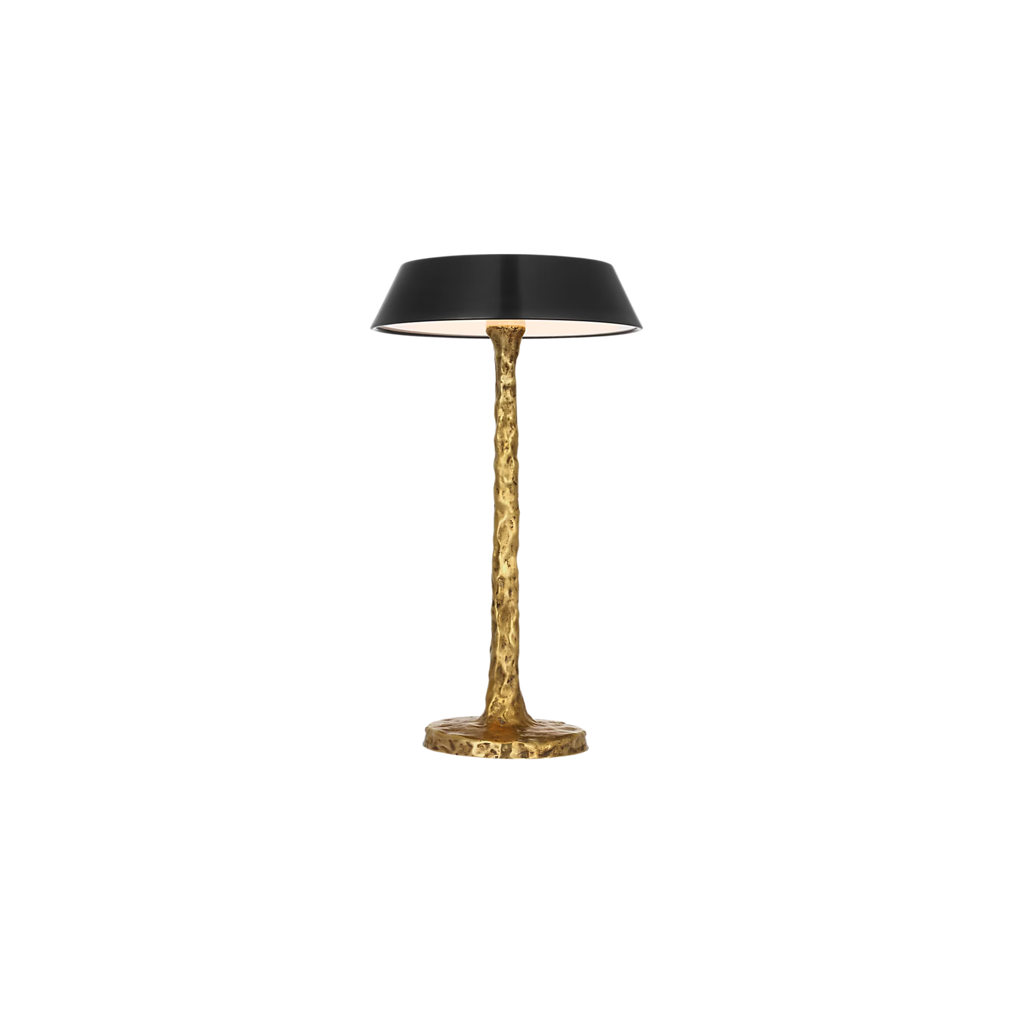 The Ilosi Sculpted Cordless Table Lamp from Visual Comfort Signature at an angle showing the LED diffusor.