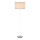 The burnished silver leaf with cream linen shade Walker Cordless Floor Lamp from Visual Comfort Signature at an angle.