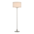 The burnished silver leaf with cream linen shade Walker Cordless Floor Lamp from Visual Comfort Signature turned off.