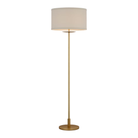 The gild with cream linen shade Walker Cordless Floor Lamp from Visual Comfort Signature at an angle turned off.