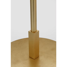 The gild with cream linen shade with black linen trim Walker Cordless Floor Lamp from Visual Comfort Signature base.