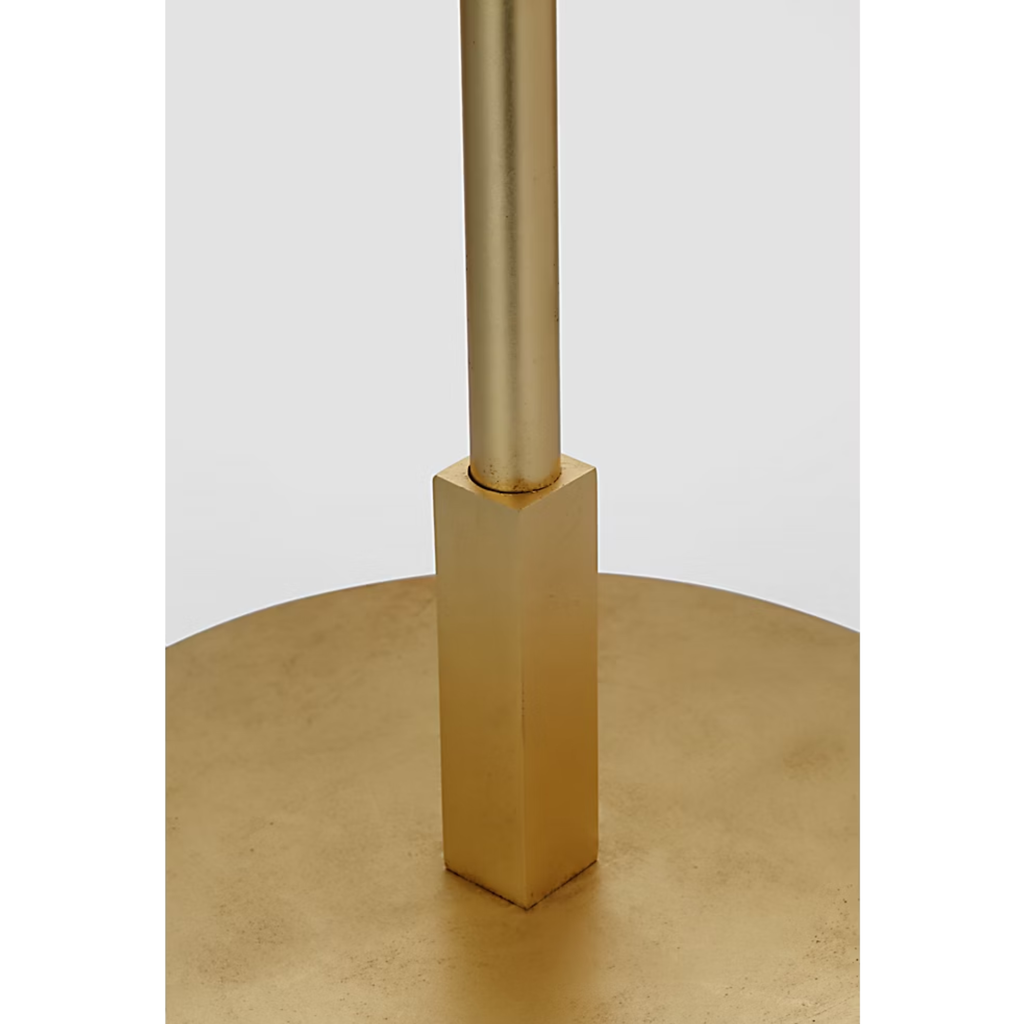 The gild with cream linen shade with black linen trim Walker Cordless Floor Lamp from Visual Comfort Signature base.