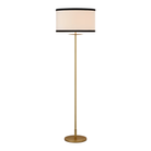 The gild with cream linen shade with black linen trim Walker Cordless Floor Lamp from Visual Comfort Signature.