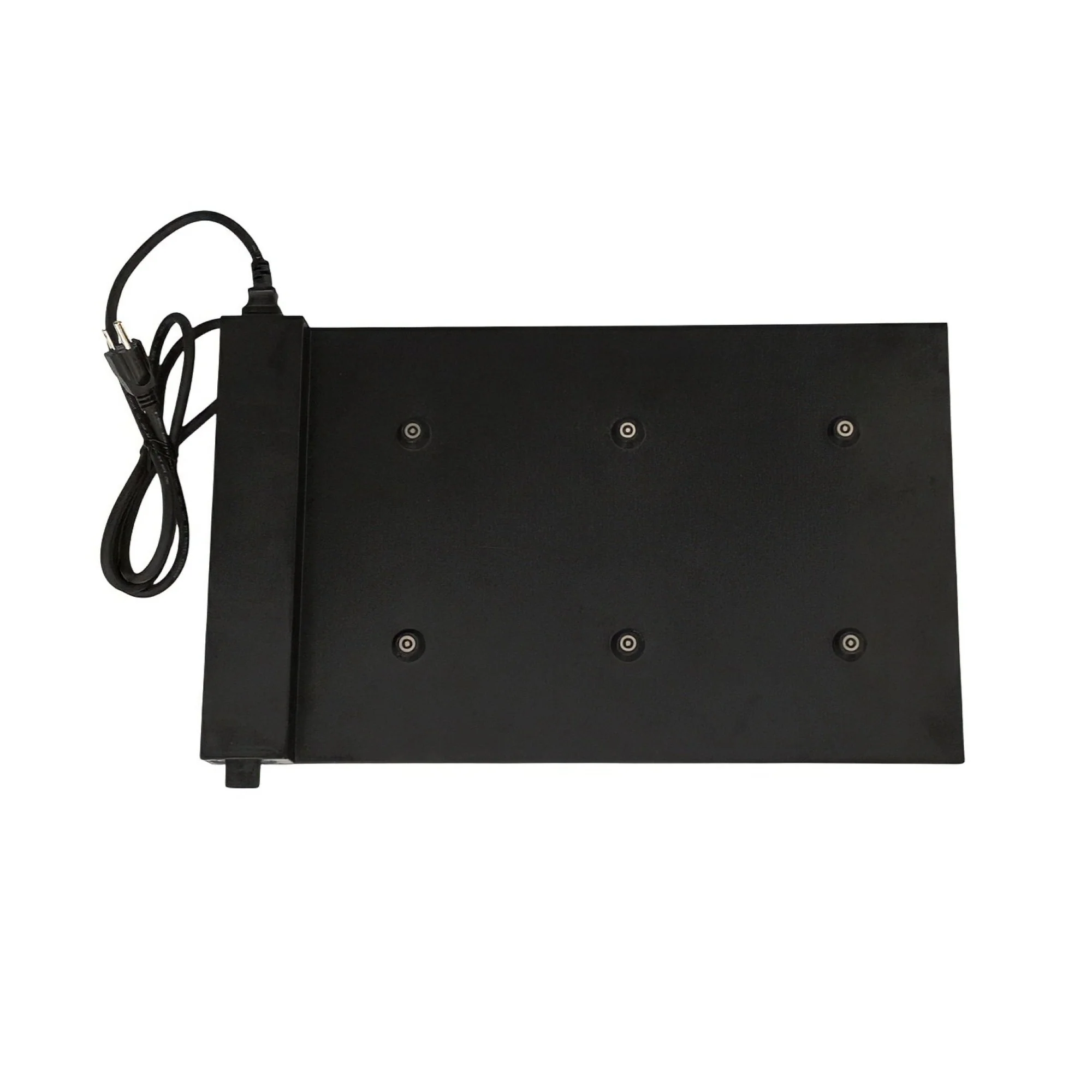 The black 6-Lamp Charging Platform - Pro Series from Zafferano at an angle.