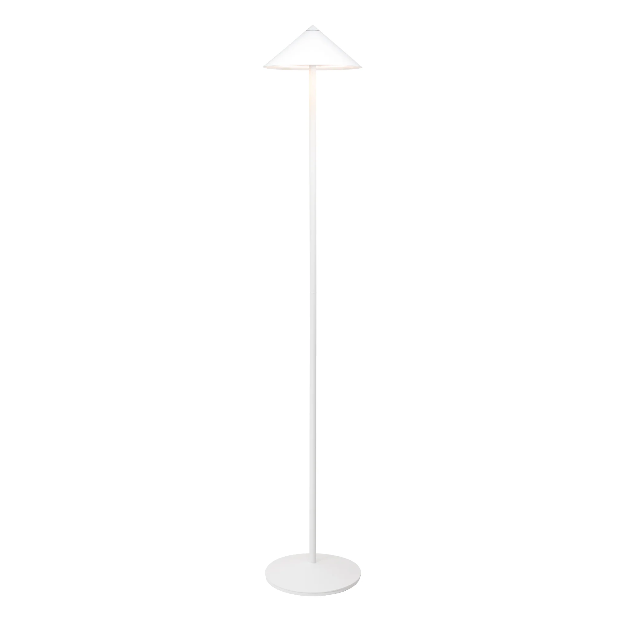 The white Pina XXL Cordless Floor Lamp from Zafferano.