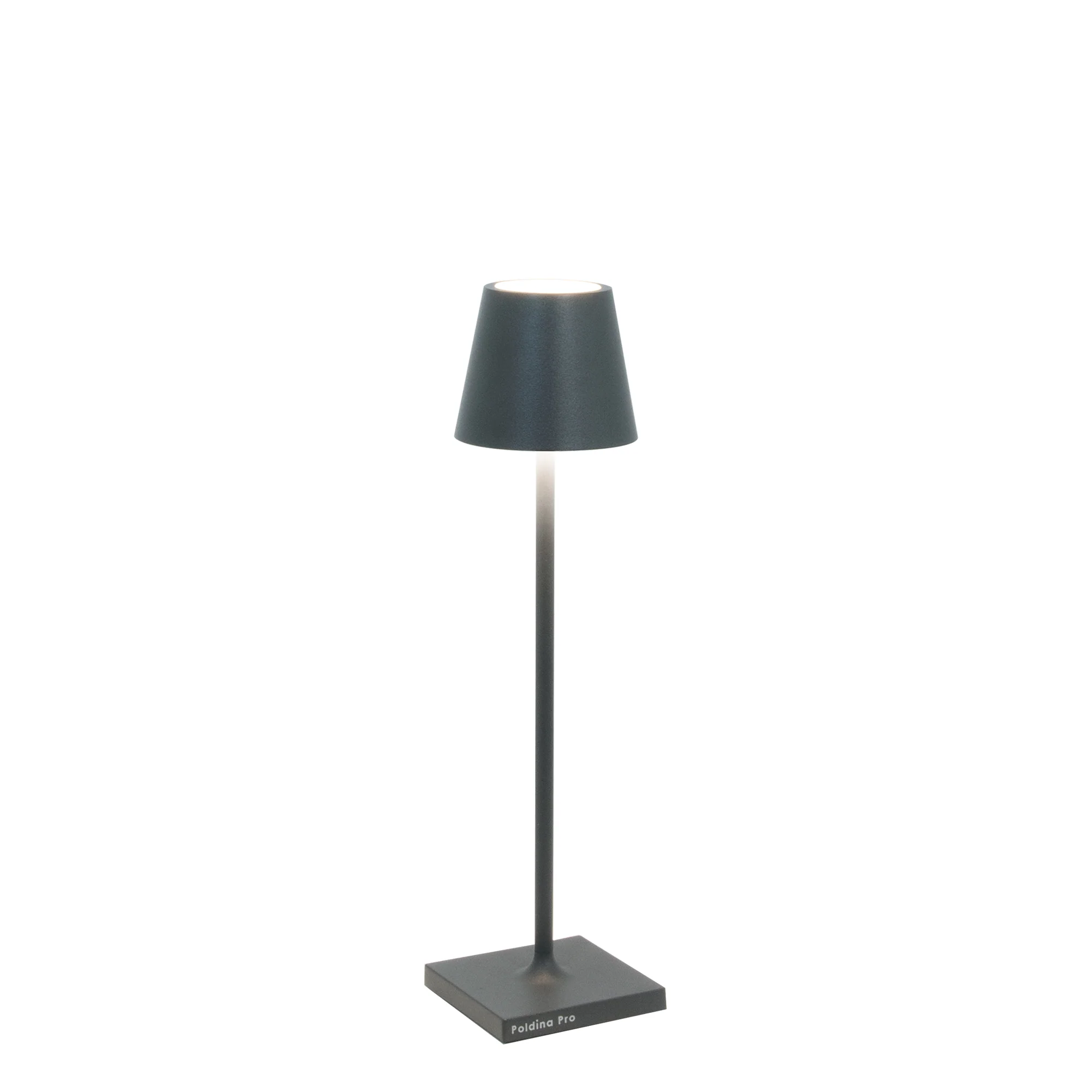 The dark gray Poldina Pro Micro Cordless Lamp from Zafferano.