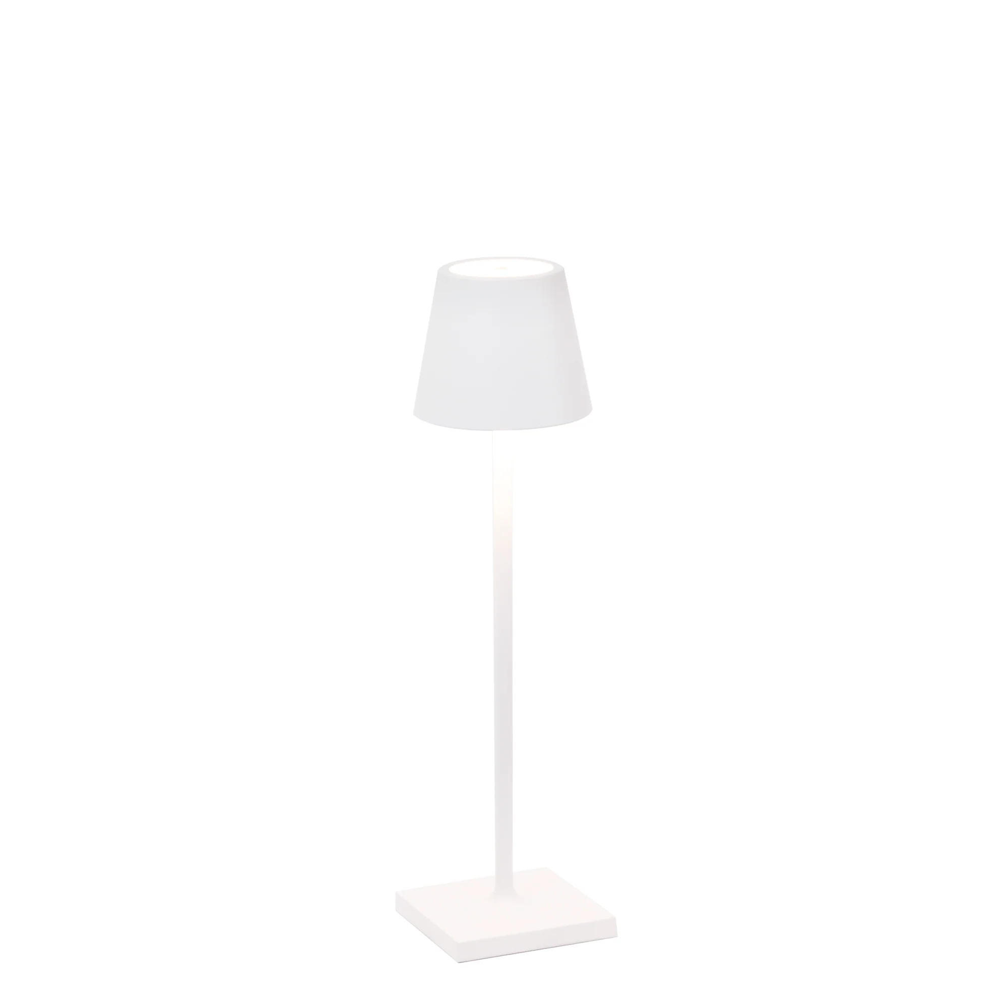 The white Poldina Pro Micro Cordless Lamp from Zafferano.