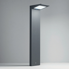 The dark gray Solar Outdoor LED Bollard from Zafferano in a studio.