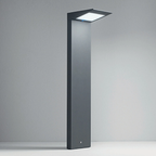 The dark gray Solar Outdoor LED Bollard from Zafferano in a studio.