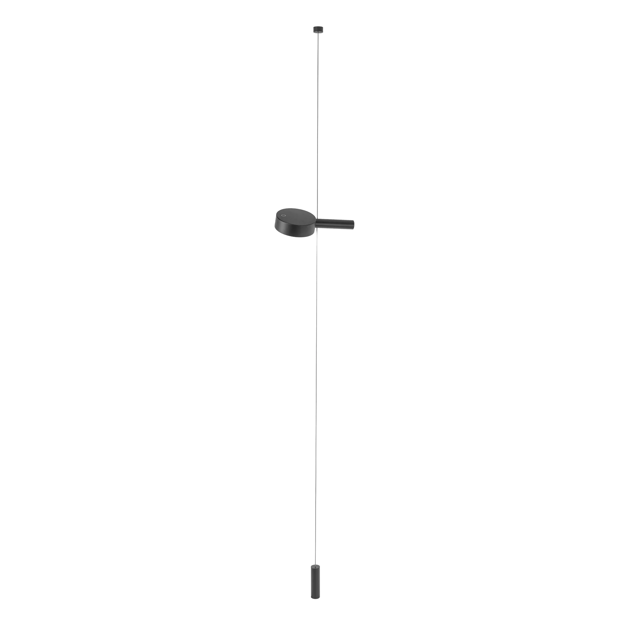The black Super O Suspended Cordless Floor Lamp from Zafferano with 1 light.