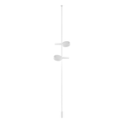 The white Super O Suspended Cordless Floor Lamp from Zafferano with 2 lights.